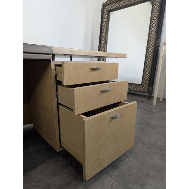 Wood Large Semicircular Desk by André Putman for Ecart International For Sale - Image 7 of 9