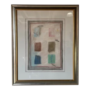 Large - Vintage "Fusian #23" Mixed Media Expressionist Abstract Painting - Signed