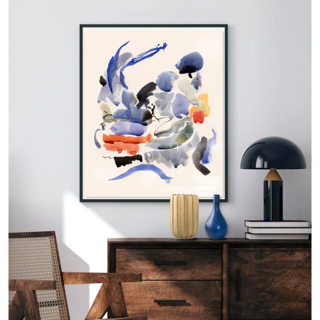 Mid-Century Modern "Blue Notes No. 6", Midcentury Abstract Painting - 24" X 30" For Sale - Image 3 of 6