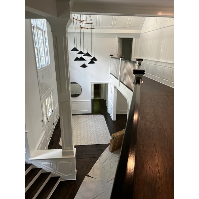 Daniel Becker 'Emily Vertikal 8' Chandelier in Anthracite/Oak for Moss Objects. Designed by Berlin luminary Daniel Becker...