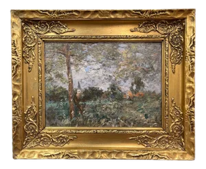 19th Century French Oil on Board Painting Signed H. D. Lemaitre