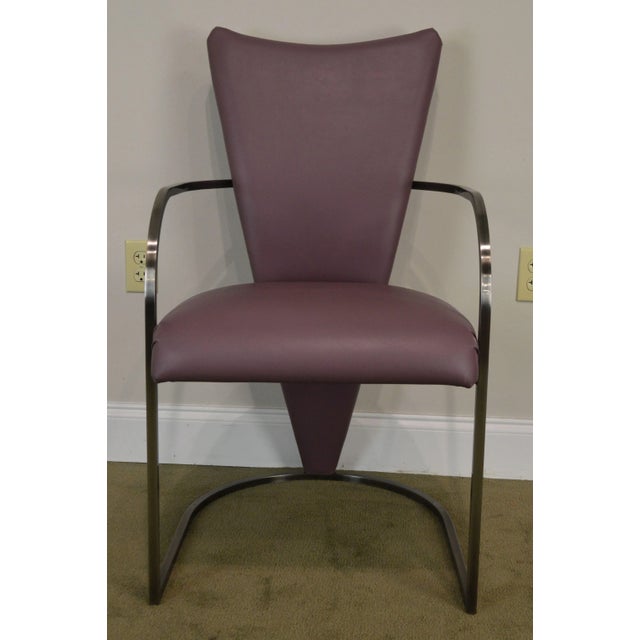 Design Institute of America Post-Modern Set 10 Chrome Dining Chairs For Sale - Image 9 of 13