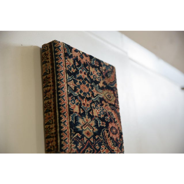 Contemporary Decorative Cork Board Antique Fereghan Rug Fragment Art For Sale - Image 3 of 8