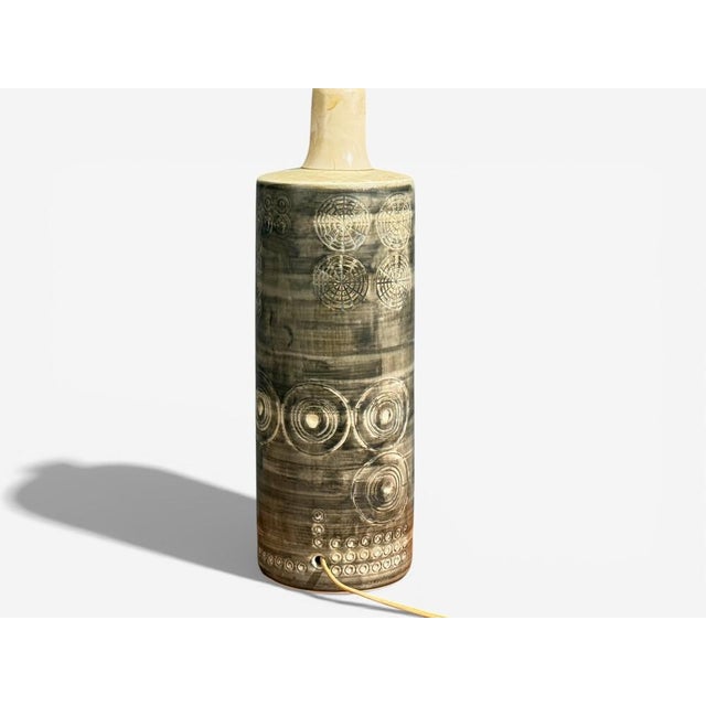 Olle Alberius, Table Lamp, Grey Stoneware, Sweden, 1970s For Sale - Image 12 of 13