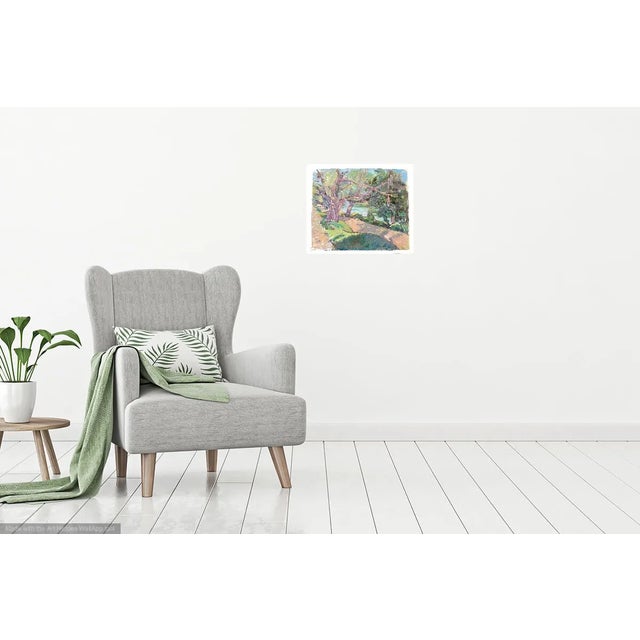 Trees by the River Seine in France. Oil Painting by Listed French Artist For Sale - Image 4 of 6