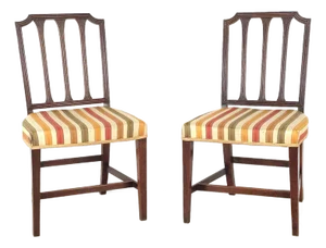 Pair of Sheraton Mahogany Side Chairs, England, 19th Century