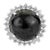 11.55 Carat Black Star & Zircon Halo Statement Ring in 925 Silver Size 6.5 For Sale