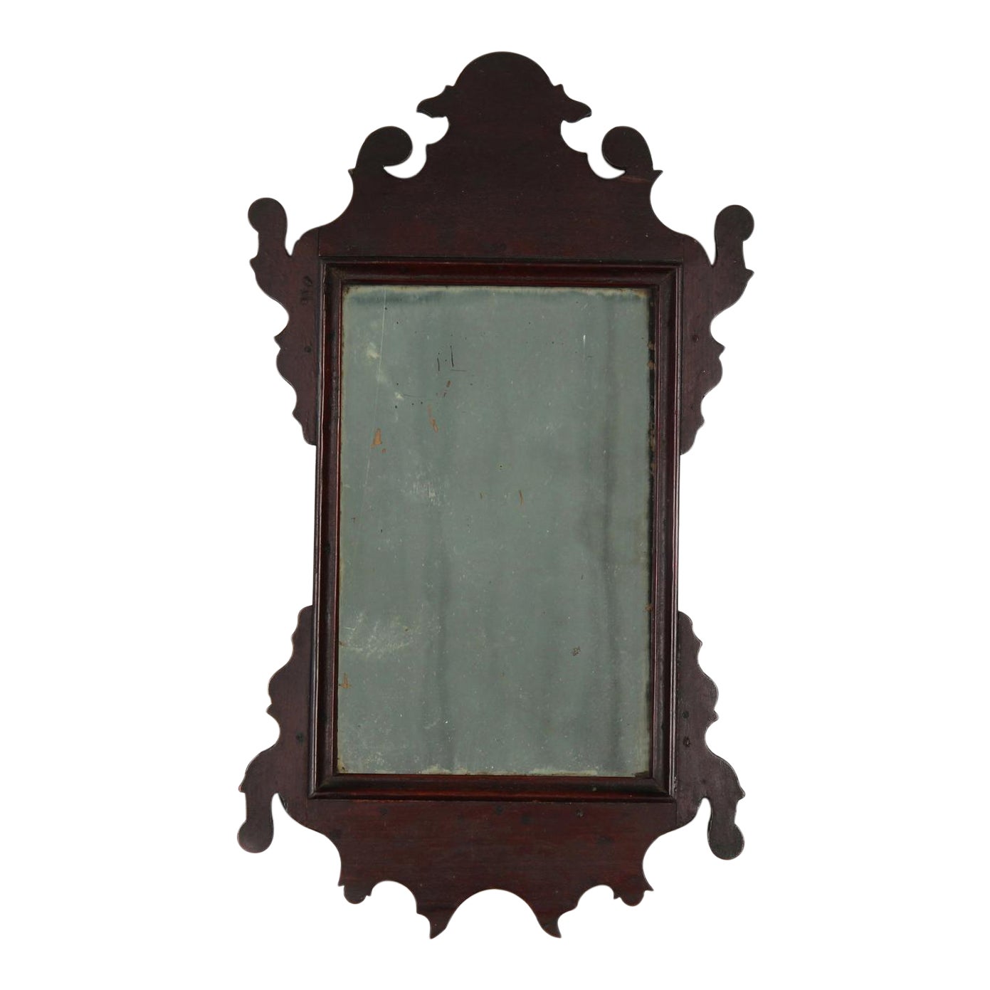 18th Century Chippendale Rare Miniature Looking Glass Mirror Chairish
