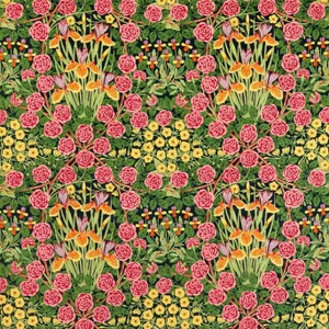 Morris & Co Campanula Fabric in Sunburst/Ebony