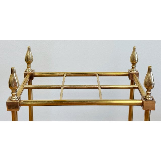 Metal Antique Early 20th Century Brass and Cast Iron Umbrella Stand For Sale - Image 7 of 8