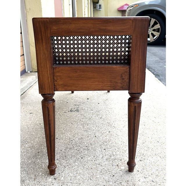 American Neo Classical Bench With Caned Arms - 43" Long X 13.75" Deep - For Sale - Image 3 of 10