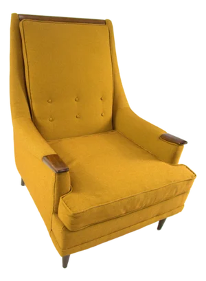 1960s Kroehler Mid Century High Back Arm Chair