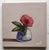 An impressionist oil painting of a pink flower, by Vivek Mandalia. Frame and hang in your home. 30 x 30 cm 12 x 12 Inches