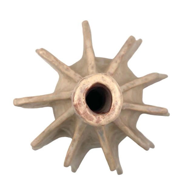 White Organic Modern White Earthenware Vase, France 1970s For Sale - Image 8 of 12