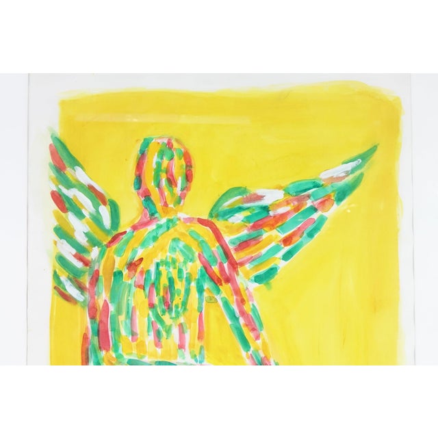 Abstract Late 20th Century The Sitting Angel Large Original Watercolor on Paper Signed For Sale - Image 3 of 6