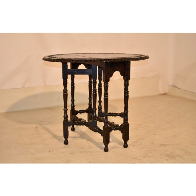 Victorian 19th Century Carved Oak Gate-Leg From England For Sale - Image 3 of 10