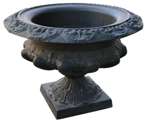 Wide Cast Iron Garden Planter, 1960s