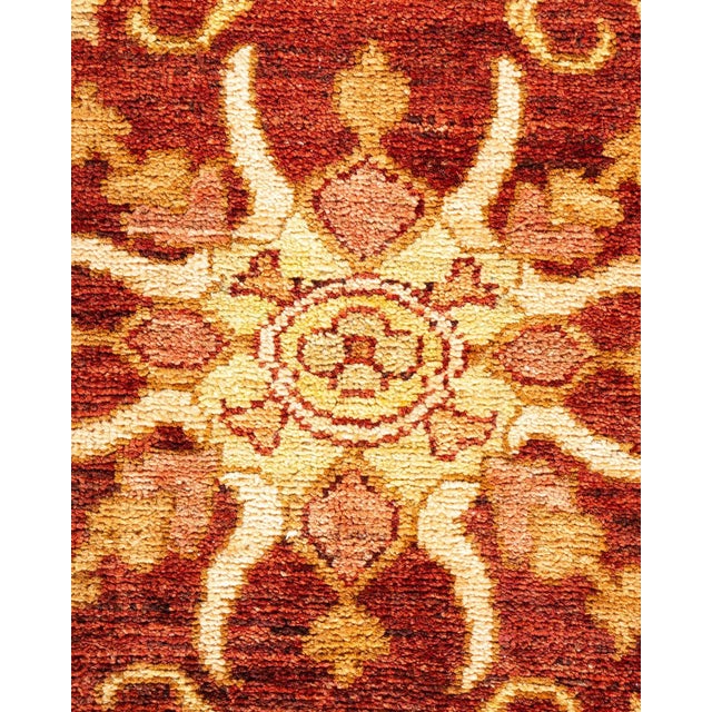 Contemporary Vintage Traditional Hand Knotted Wool Area Rug, Orange - 6'1" X 8'10" For Sale - Image 3 of 9