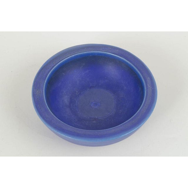 Willhelm Kåge (attrib.) Test Glaze Bowl, c. 1940s. Matte deep-blue stoneware bowl with an experimental test glaze,...