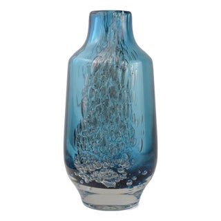 Blue Glass Vase by Heinrich Löffelhardt for Zwiesel, 1970s For Sale