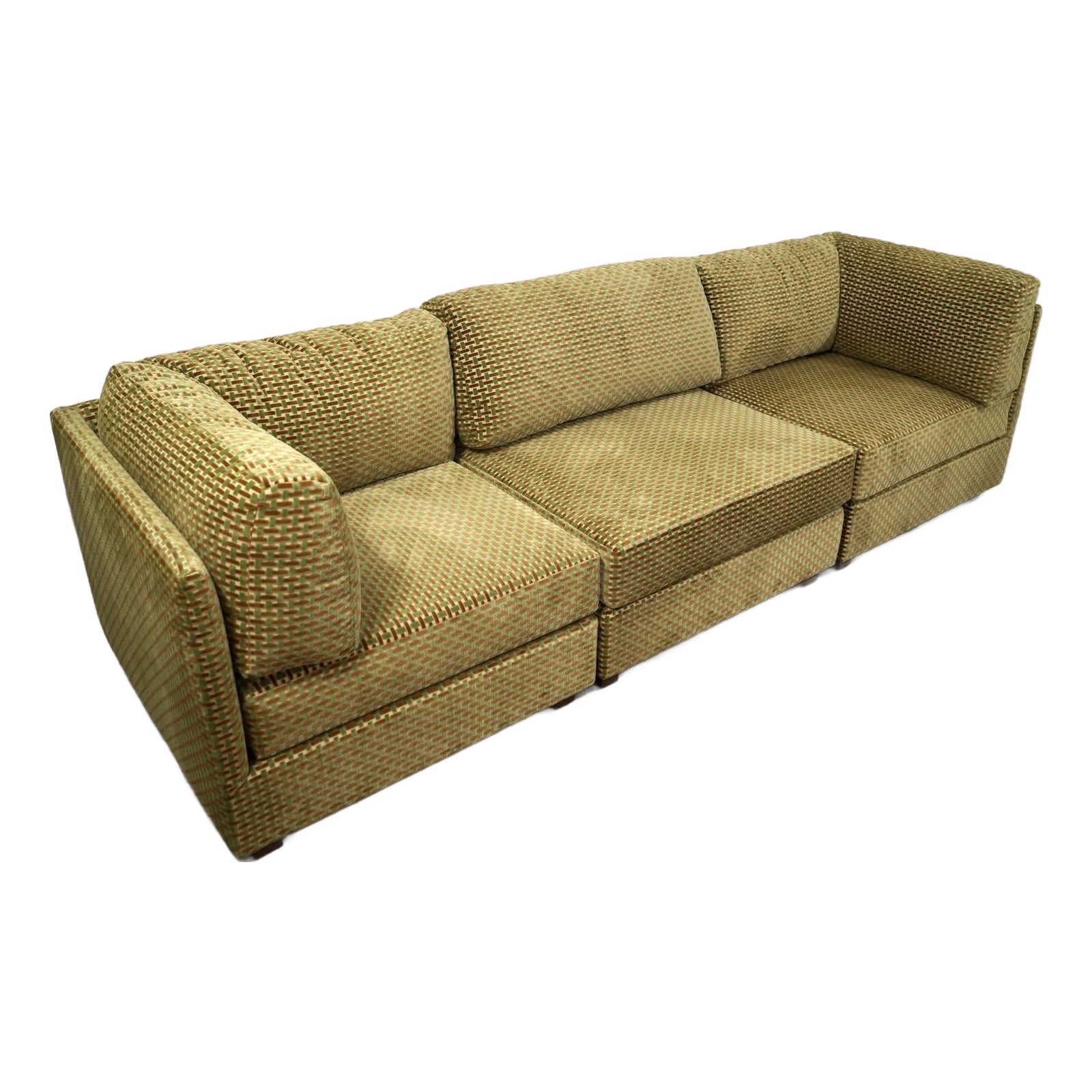 1970’s MidCentury Modern Milo Baughman Style 3Piece Modular Sofa Chairish