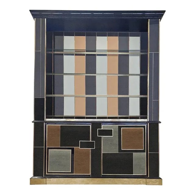 Illuminated Mirrored Glass Bookcase, 1980s For Sale - Image 4 of 8