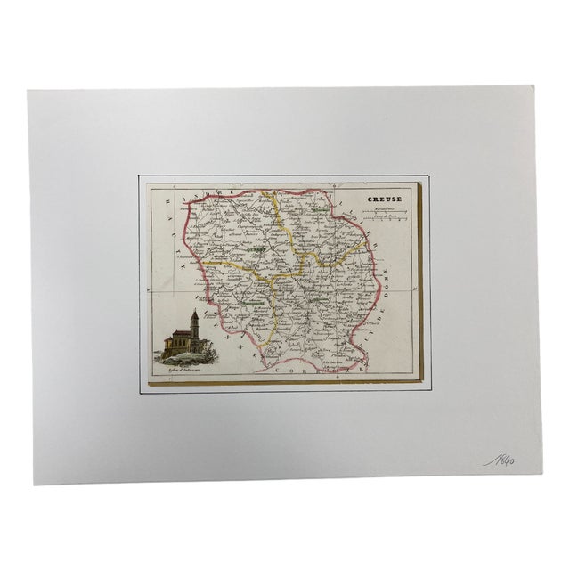 Map of the French Department of the Creuse After Charles v. Monin, 1840s For Sale