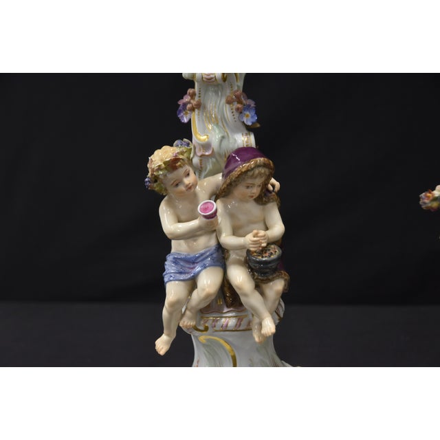 Late 19th Century Meissen 4-Seasons Figural Candlesticks For Sale - Image 5 of 15
