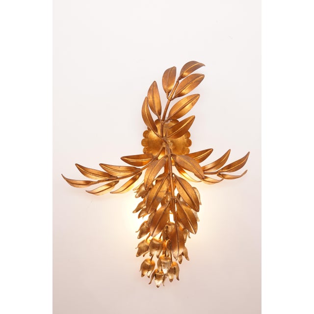 Hollywood Regency Hollywood Regency Pioggia Doro Wall Lamp attributed to Hans Kögl, 1960s For Sale - Image 3 of 14