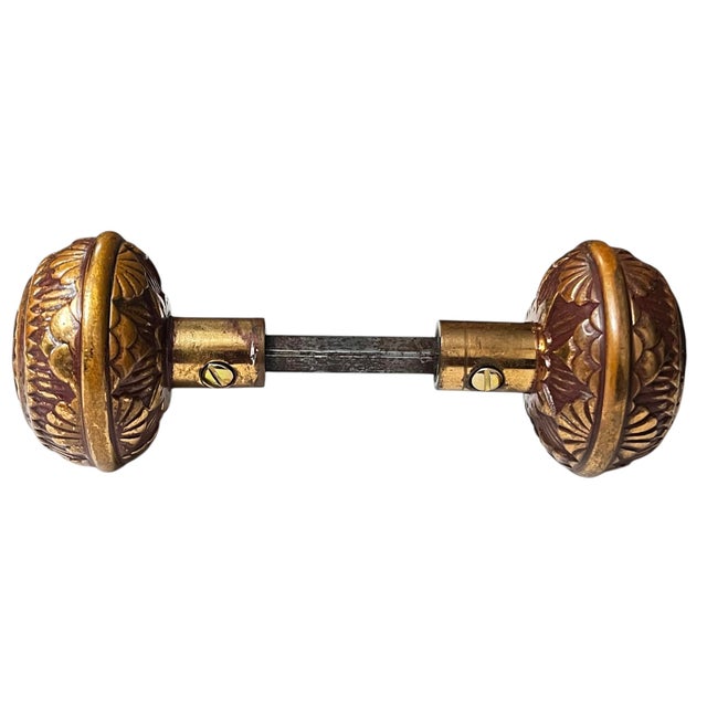 Antique 1880s American Vernacular Bronze Door Knobs- A Pair For Sale - Image 6 of 9