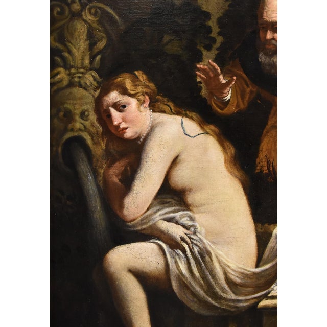 Roman School Artist, Susanna and the Elders, 17th Century, Oil on Canvas, Framed For Sale - Image 10 of 18