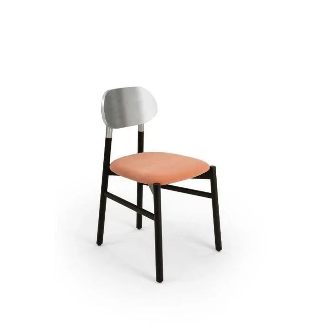 Bokken upholstered chair, black & silver, rosa by colé italia with bellavista/piccini. Dimensions: h 81.7 d 49 w 53.5 cm...
