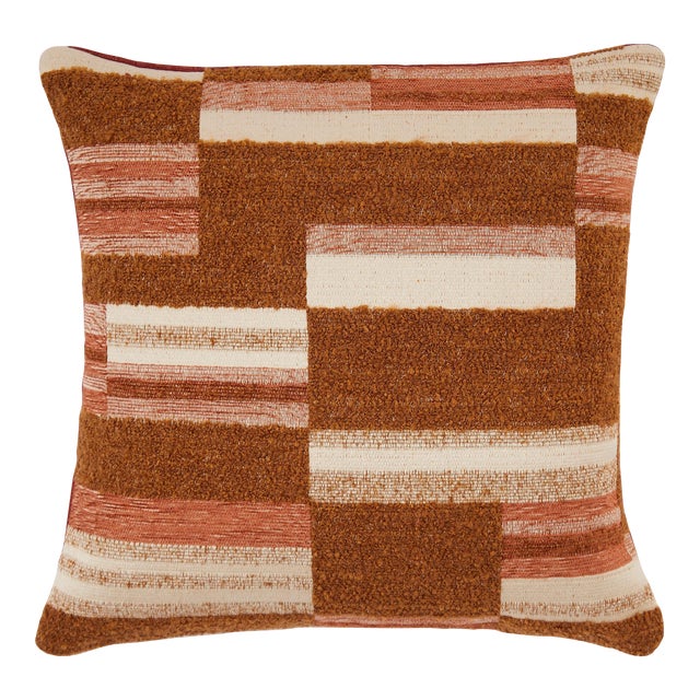 Boucle Geometric Pattern Pillow For Sale