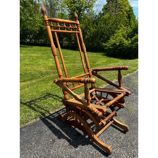 Rustic 19th Century Indian Victorian Rocking Chair For Sale - Image 4 of 12