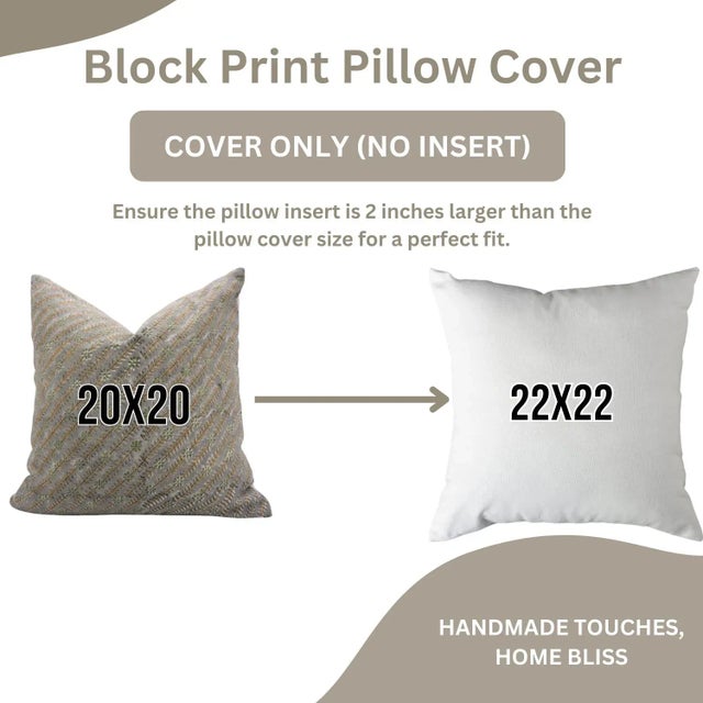 Not Yet Made - Made To Order Handcrafted Block Print Pillow Covers Home Decor Decorative Pillows for Sofa & Bed Size- 16x16 - Taru For Sale - Image 5 of 5