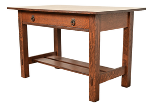 Stickley Brothers Antique Mission Oak Arts & Crafts Desk or Library Table, Newly Refinished