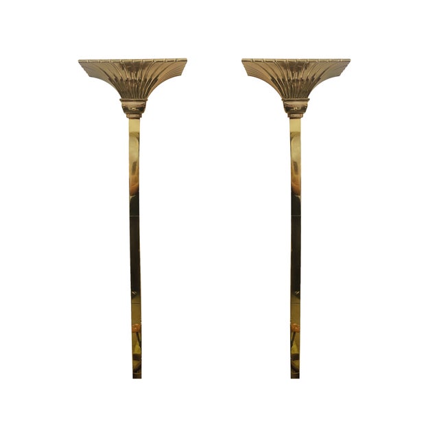 Empire Wall Sconces in Gold Brass, 1920s, Set of 2 For Sale - Image 4 of 4