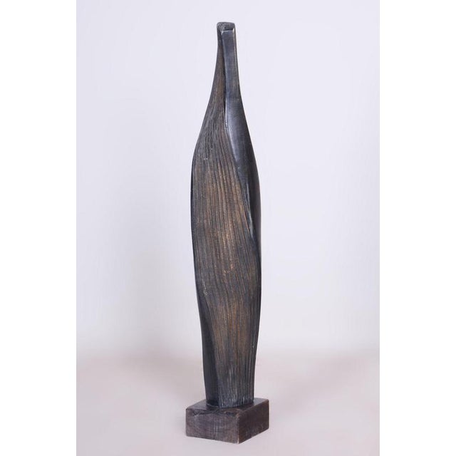 Vintage Art Deco Statue in Linden Wood, 1920s For Sale - Image 6 of 8