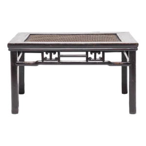 Antique Generous Stool With Woven Top