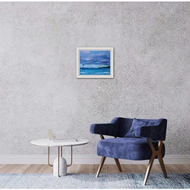 Wood Maui Blue, Modern Impressionist Original Oil Painting Seascape For Sale - Image 7 of 9