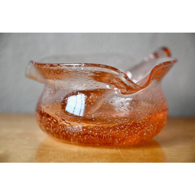 Glass Amber Blown Glass Mortar and Pestle, Scandinavia, 1970s For Sale - Image 7 of 9