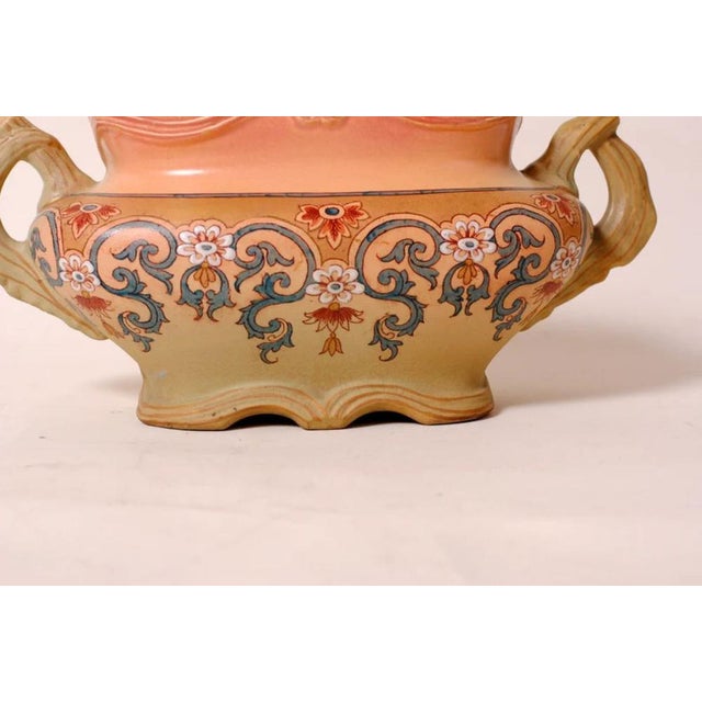 Brown Antique French Ceramic Planter, 1950s For Sale - Image 8 of 10