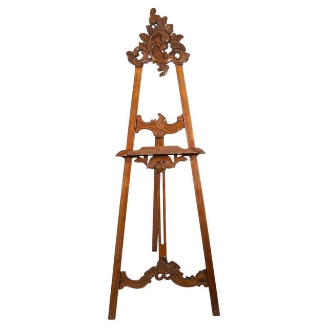 Antique Rococo Revival Walnut Artist's Easel, 1880 For Sale - Image 17 of 17