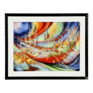 Dom Mingolla, Abstract Expressionist Enamel on Metal Color Field Painting Paul Jenkins Style For Sale