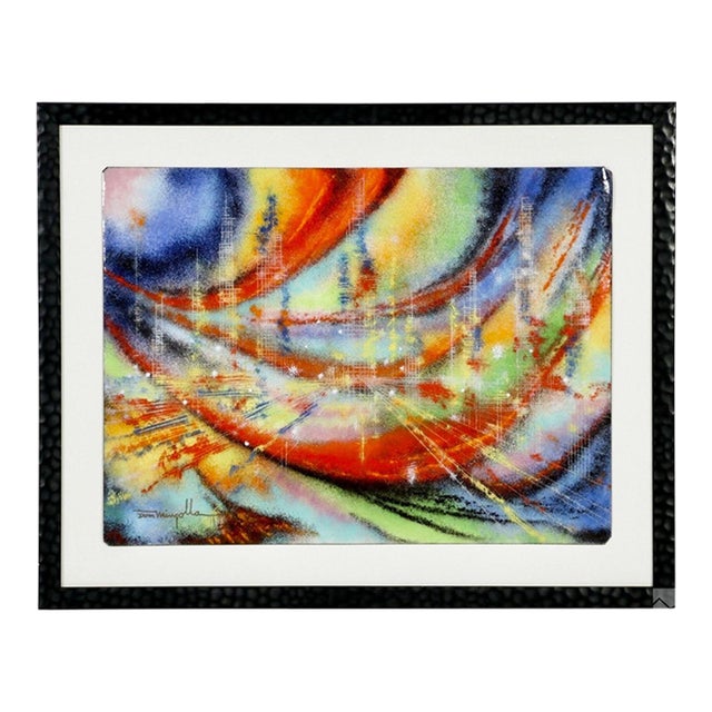 Dom Mingolla, Abstract Expressionist Enamel on Metal Color Field Painting Paul Jenkins Style For Sale