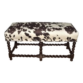 19th Century Spanish Barley Twist Bench For Sale