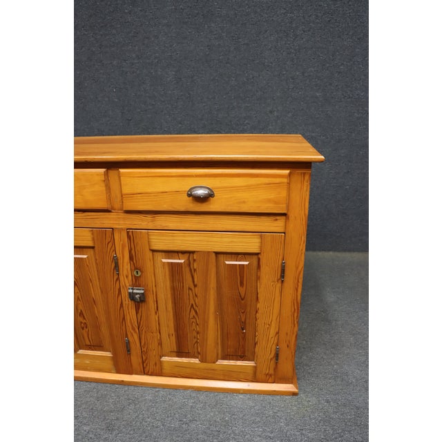 Late 20th Century Pine Three-Door Sideboard/Store Counter With Three Drawers For Sale - Image 5 of 15