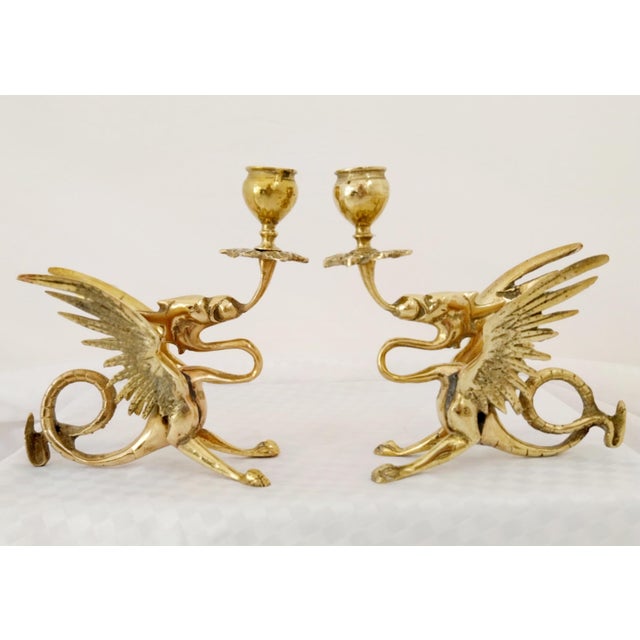 Vintage Brass Dragon Candleholders, 1960s, Set of 2 For Sale - Image 10 of 10