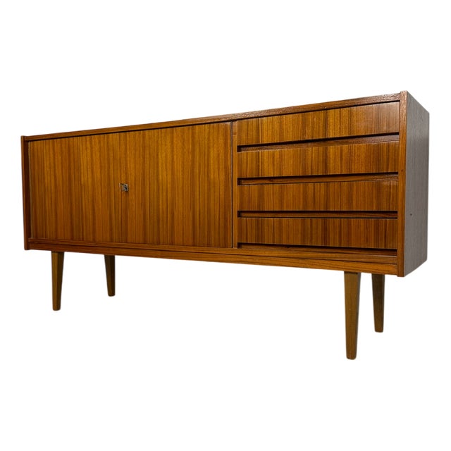Large Mid-Century German Walnut Sideboard, 1960s For Sale