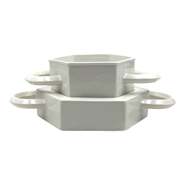 Sergio Asti, White Ceramic Centerpiece / Vide Poche, Gabbianelli Italy Ca. 1970 For Sale
